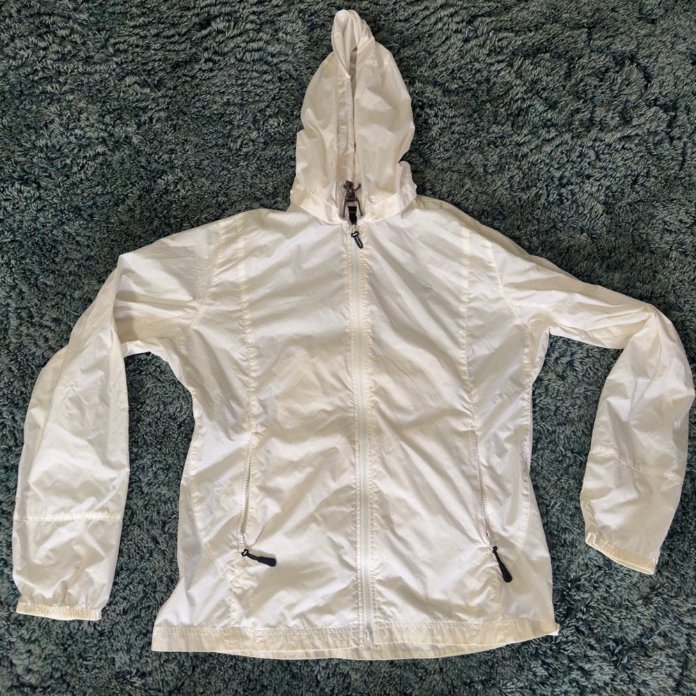Rare Deadstock Nautica Windbreaker Nylon Zip Medium White Jacket Hoodie
